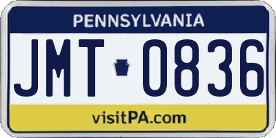 PA license plate JMT0836