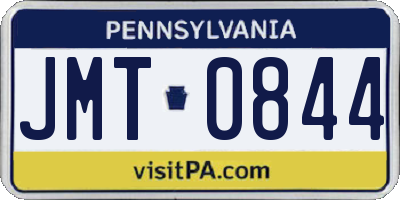 PA license plate JMT0844