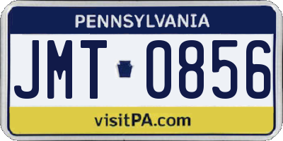 PA license plate JMT0856