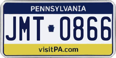 PA license plate JMT0866