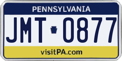 PA license plate JMT0877