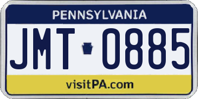 PA license plate JMT0885