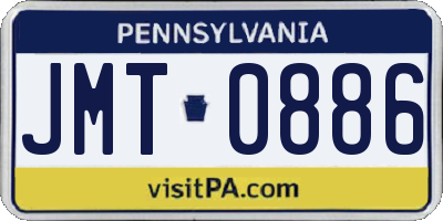 PA license plate JMT0886
