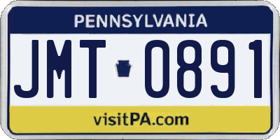 PA license plate JMT0891
