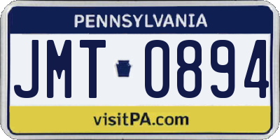 PA license plate JMT0894