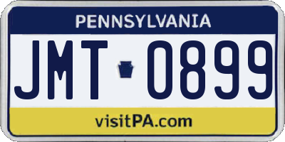 PA license plate JMT0899