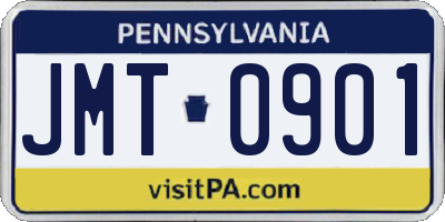 PA license plate JMT0901
