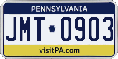 PA license plate JMT0903