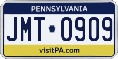 PA license plate JMT0909