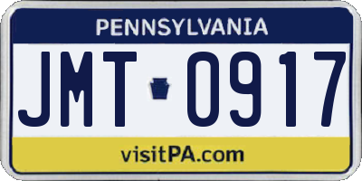 PA license plate JMT0917