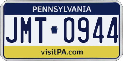 PA license plate JMT0944