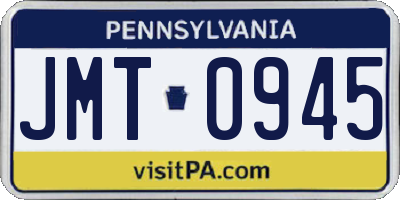 PA license plate JMT0945