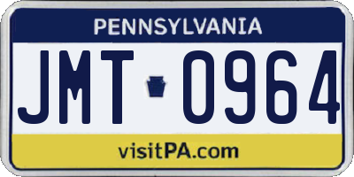 PA license plate JMT0964