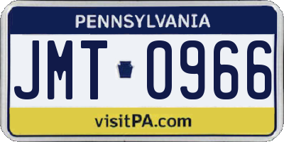 PA license plate JMT0966