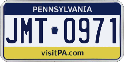 PA license plate JMT0971