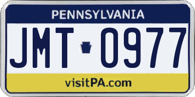 PA license plate JMT0977