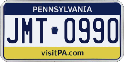 PA license plate JMT0990