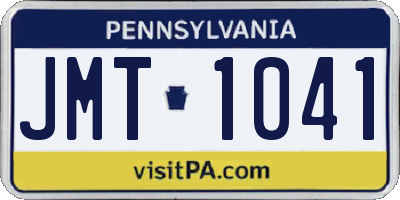 PA license plate JMT1041