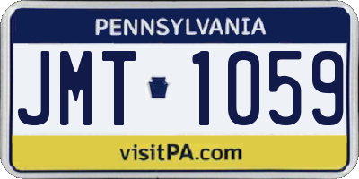 PA license plate JMT1059