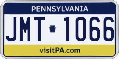 PA license plate JMT1066