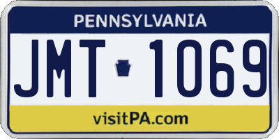 PA license plate JMT1069