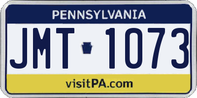 PA license plate JMT1073