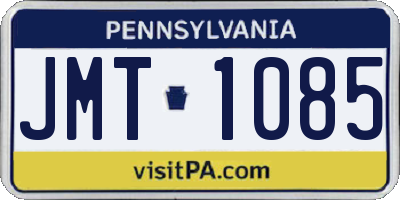 PA license plate JMT1085