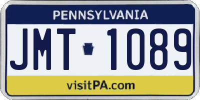 PA license plate JMT1089