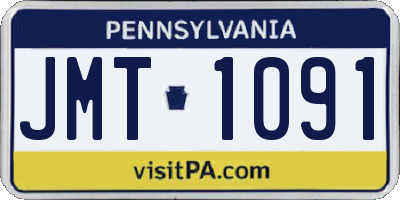 PA license plate JMT1091