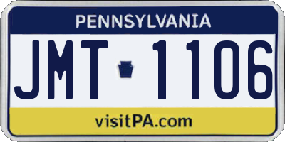 PA license plate JMT1106