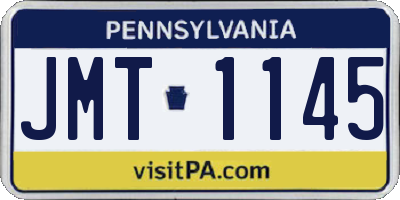 PA license plate JMT1145