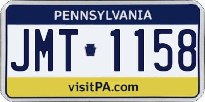 PA license plate JMT1158