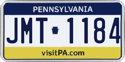 PA license plate JMT1184