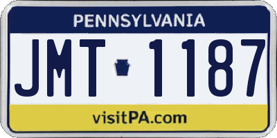 PA license plate JMT1187