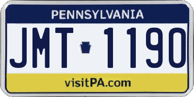 PA license plate JMT1190