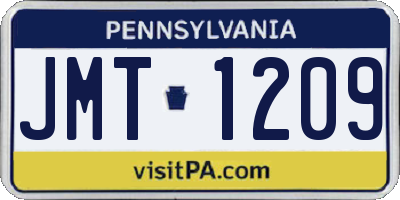 PA license plate JMT1209