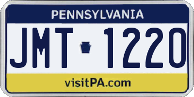 PA license plate JMT1220