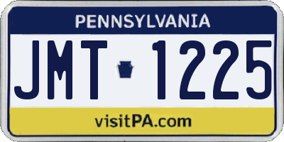 PA license plate JMT1225