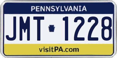 PA license plate JMT1228