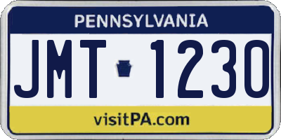 PA license plate JMT1230