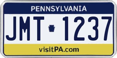 PA license plate JMT1237