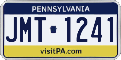 PA license plate JMT1241