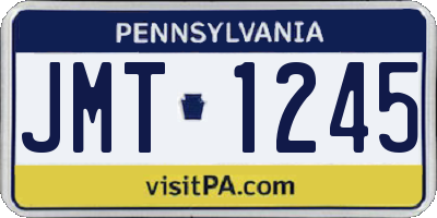 PA license plate JMT1245