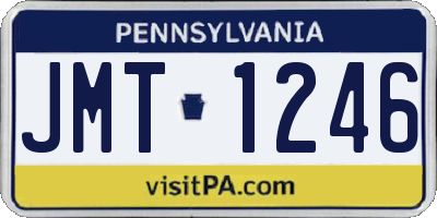 PA license plate JMT1246