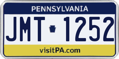 PA license plate JMT1252