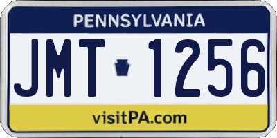 PA license plate JMT1256