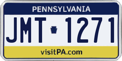 PA license plate JMT1271