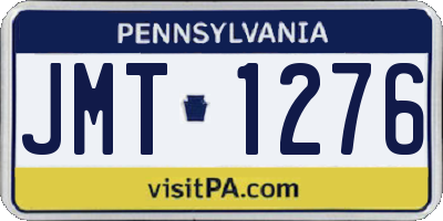 PA license plate JMT1276