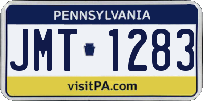 PA license plate JMT1283
