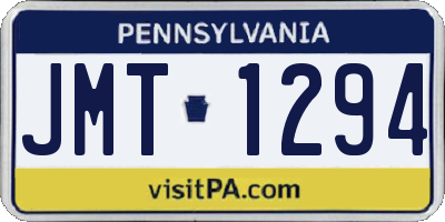 PA license plate JMT1294